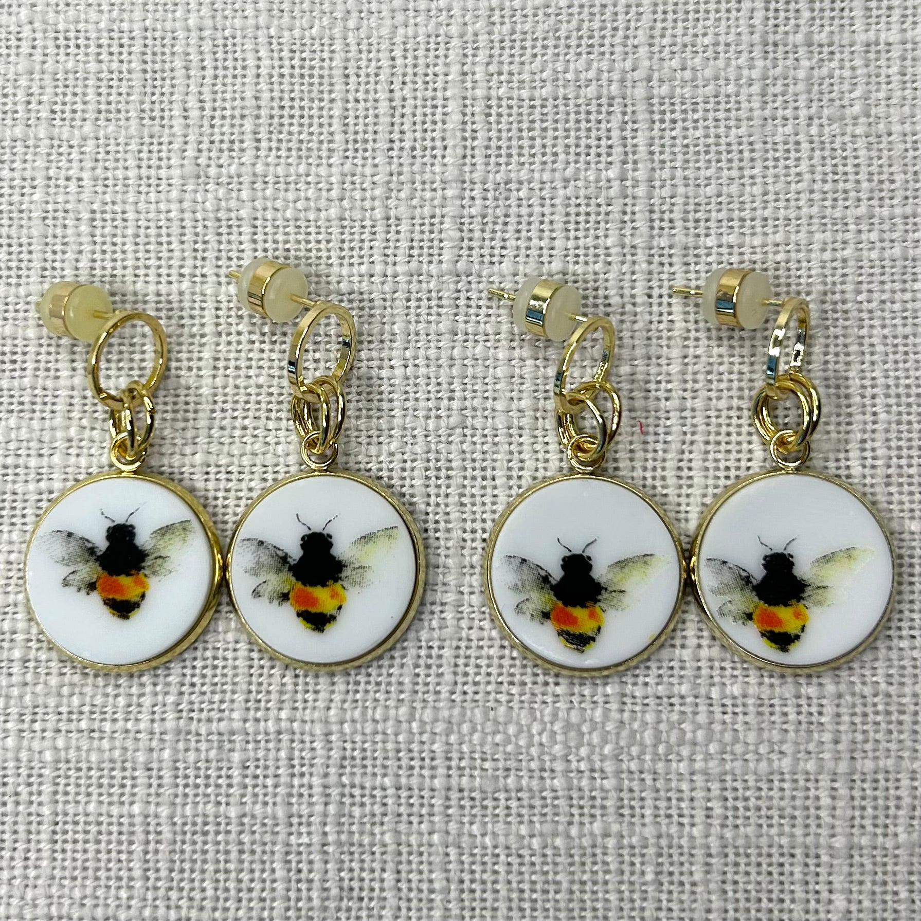 Bee Bumblebee Stud Dangly Earrings Y