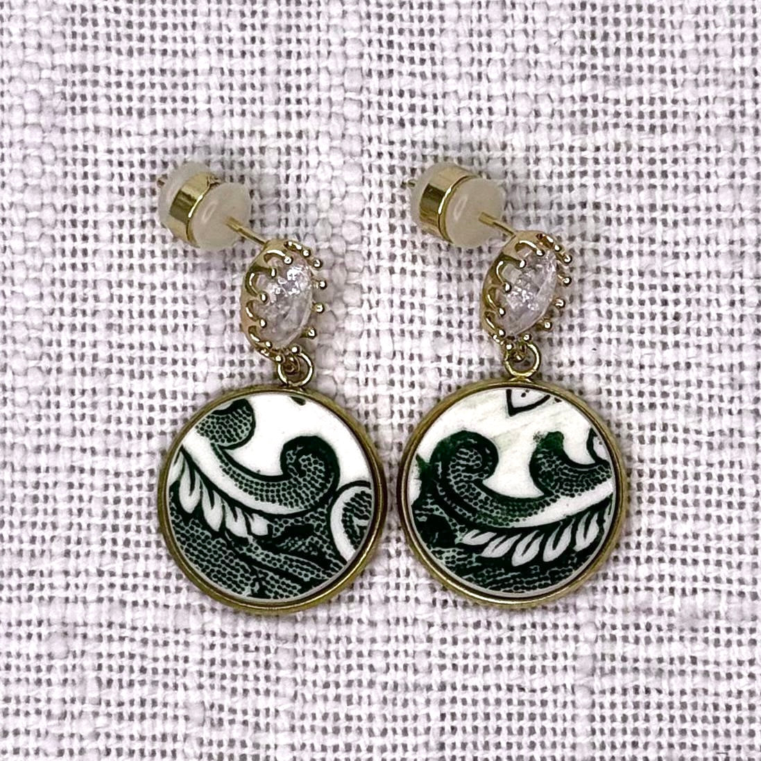 1960’s English Ironstone Rock Crystal Stud Dangly Earrings YGM