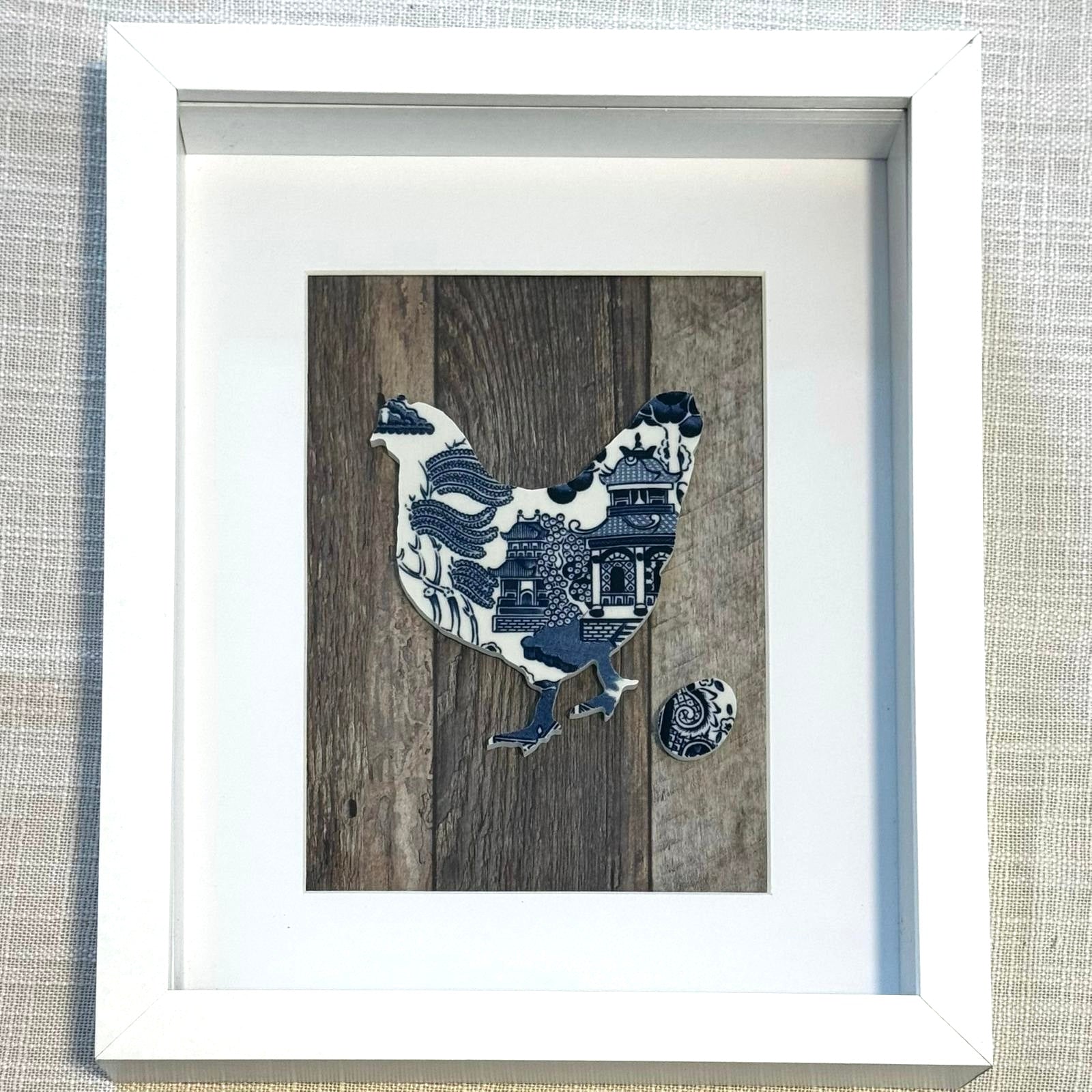 1960’s Hen from Churchill ‘Blue Willow’ Framed Artwork