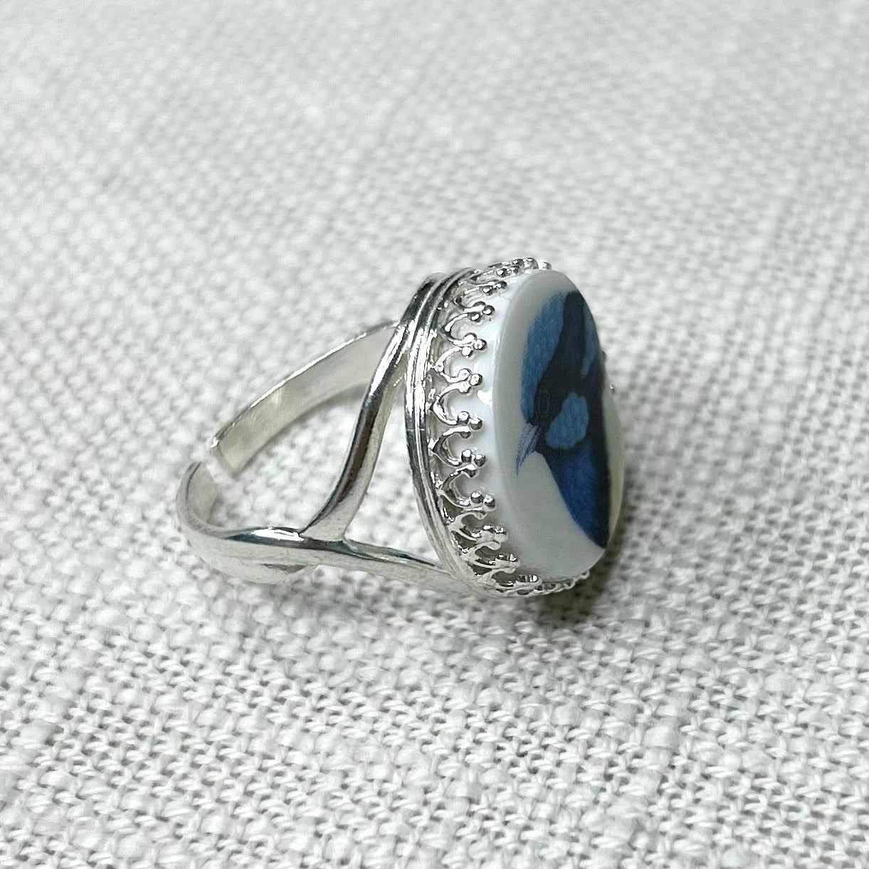 Sterling Silver Blue Fairy Wren Ring