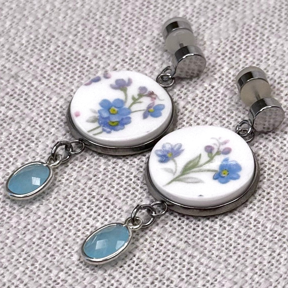 1965 Royal Albert Memory Lane Stud Dangly Earrings