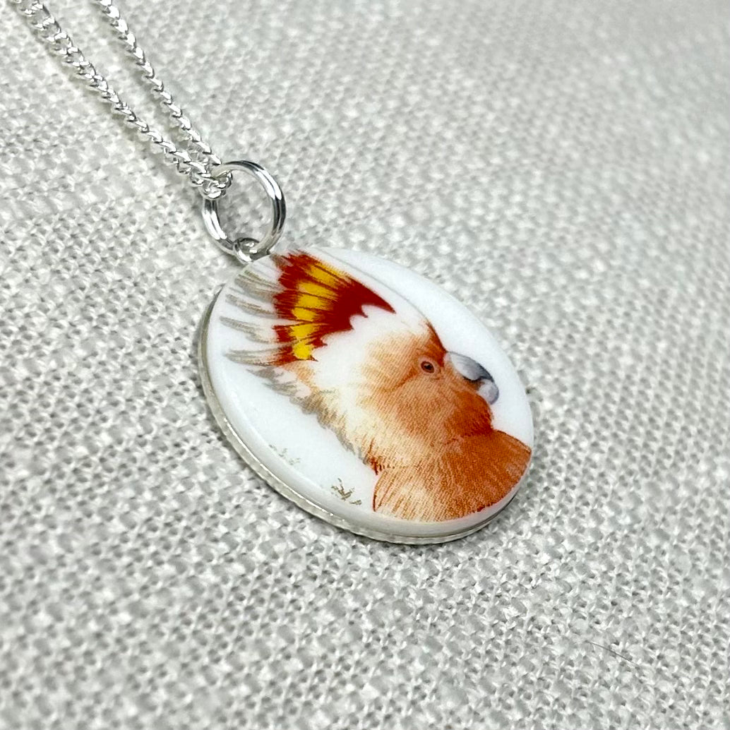 Sterling Silver Major Mitchell Cockatoo Pendant Necklace