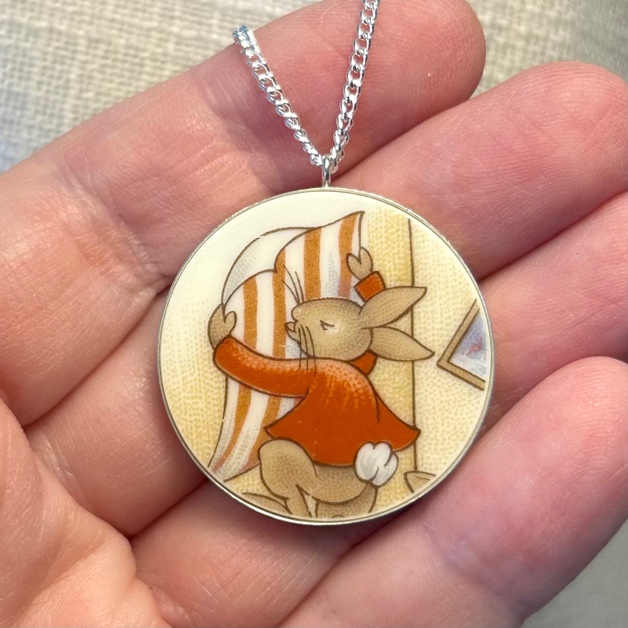 Royal Doulton ‘Bunnykins’ Pendant Necklace Sterling Silver