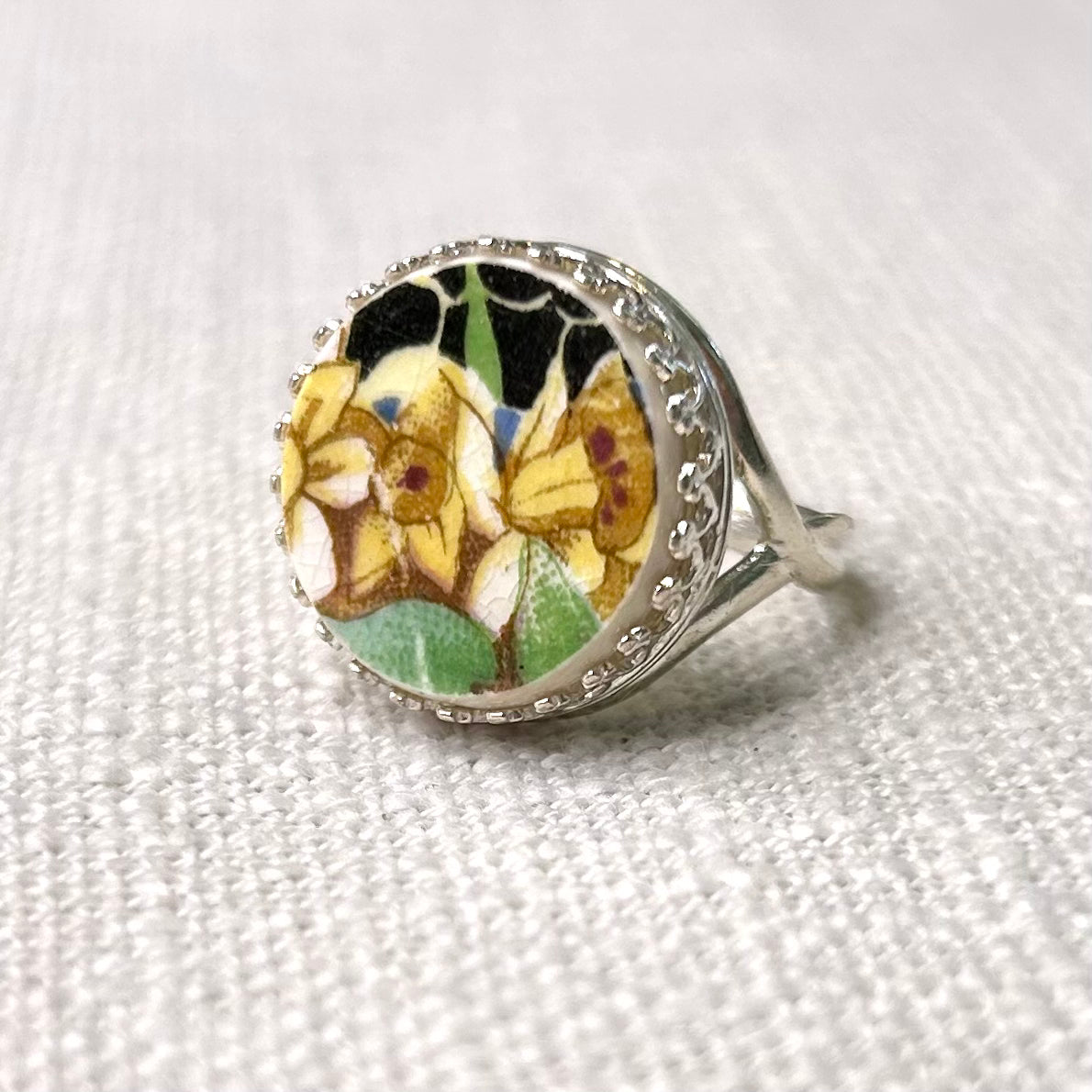 1930’s Royal Winton ‘Hazel’ Sterling Silver Adjustable Ring