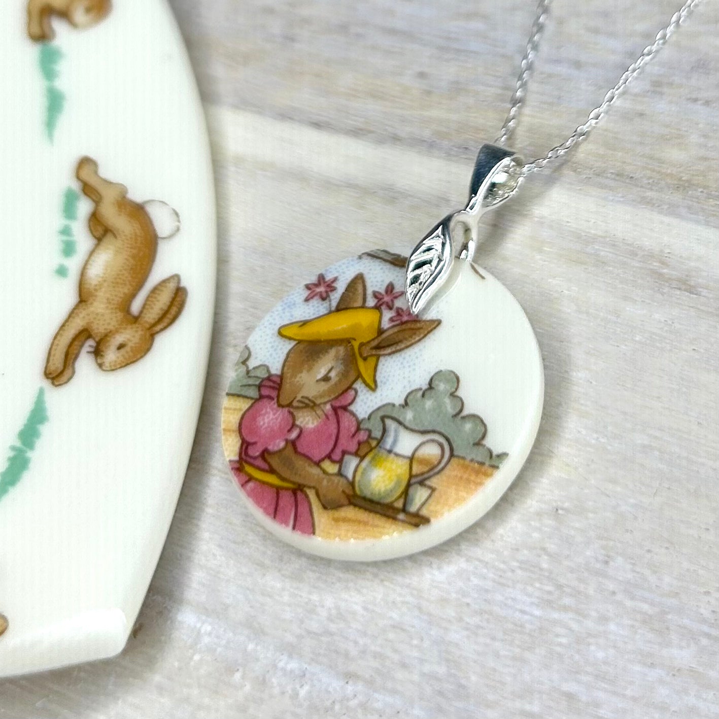 Sterling Silver 1970’s Royal Doulton Bunnykins Pendant Necklace