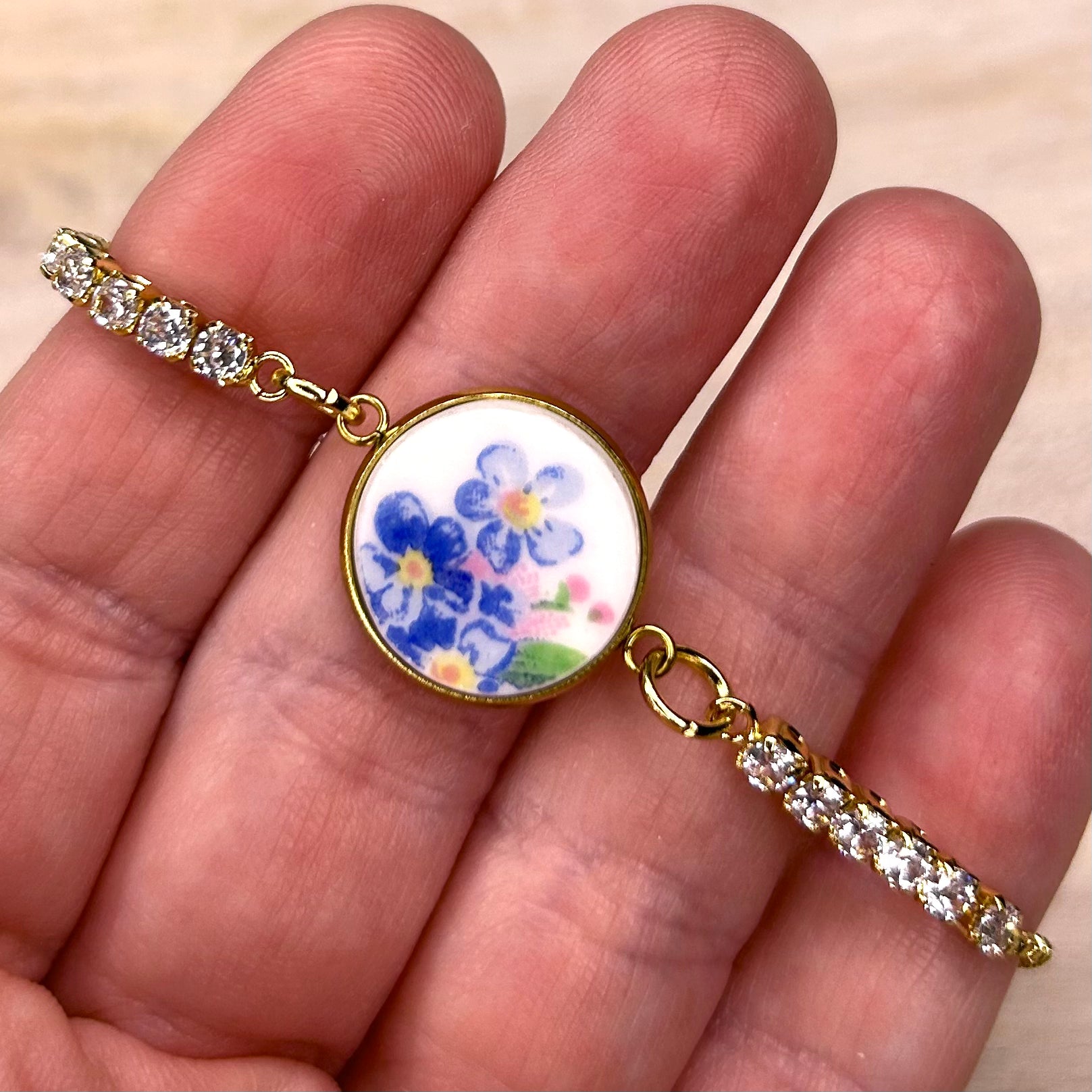 1950’s Duchess Forget-Me-Not CZ Bracelet