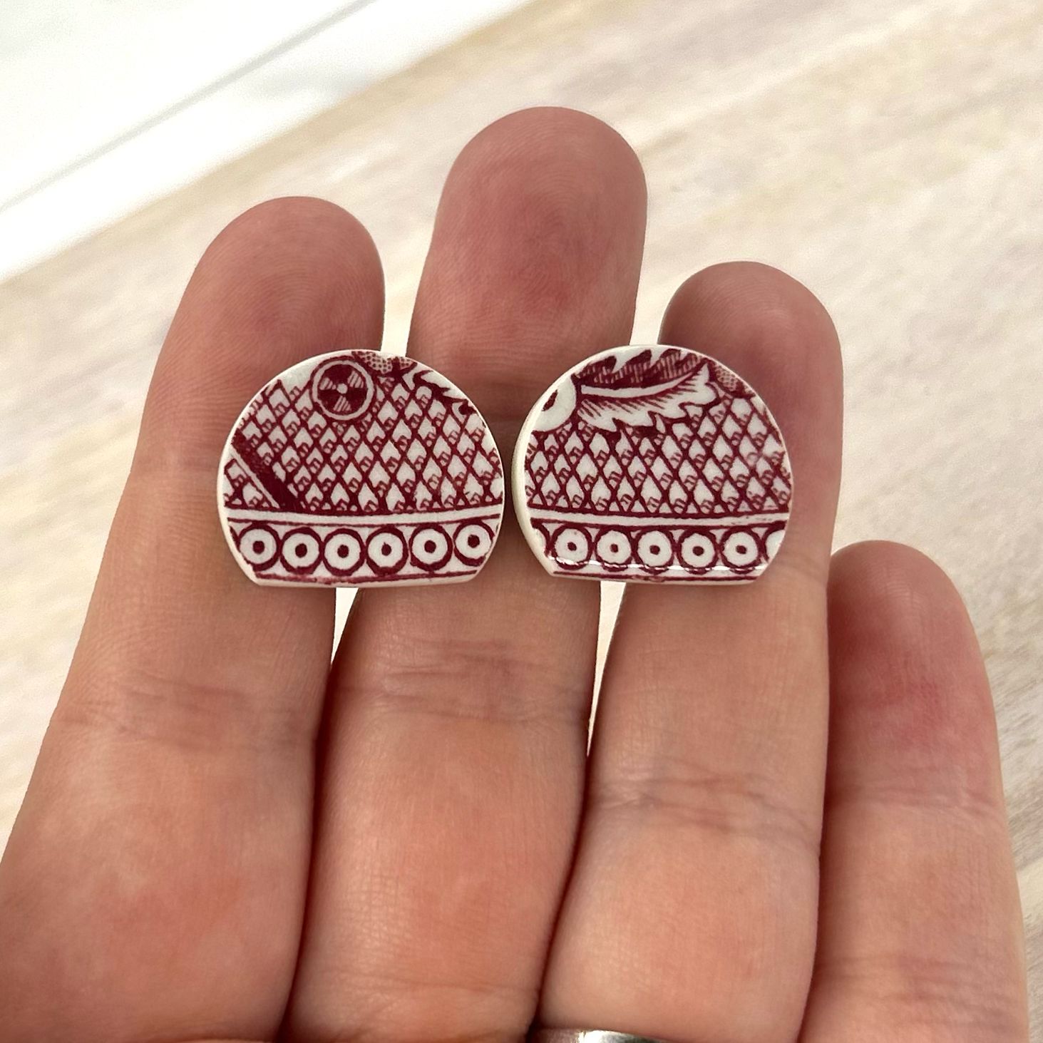 Sterling Silver 1930’s Tams ‘Pink Willow’ Studs