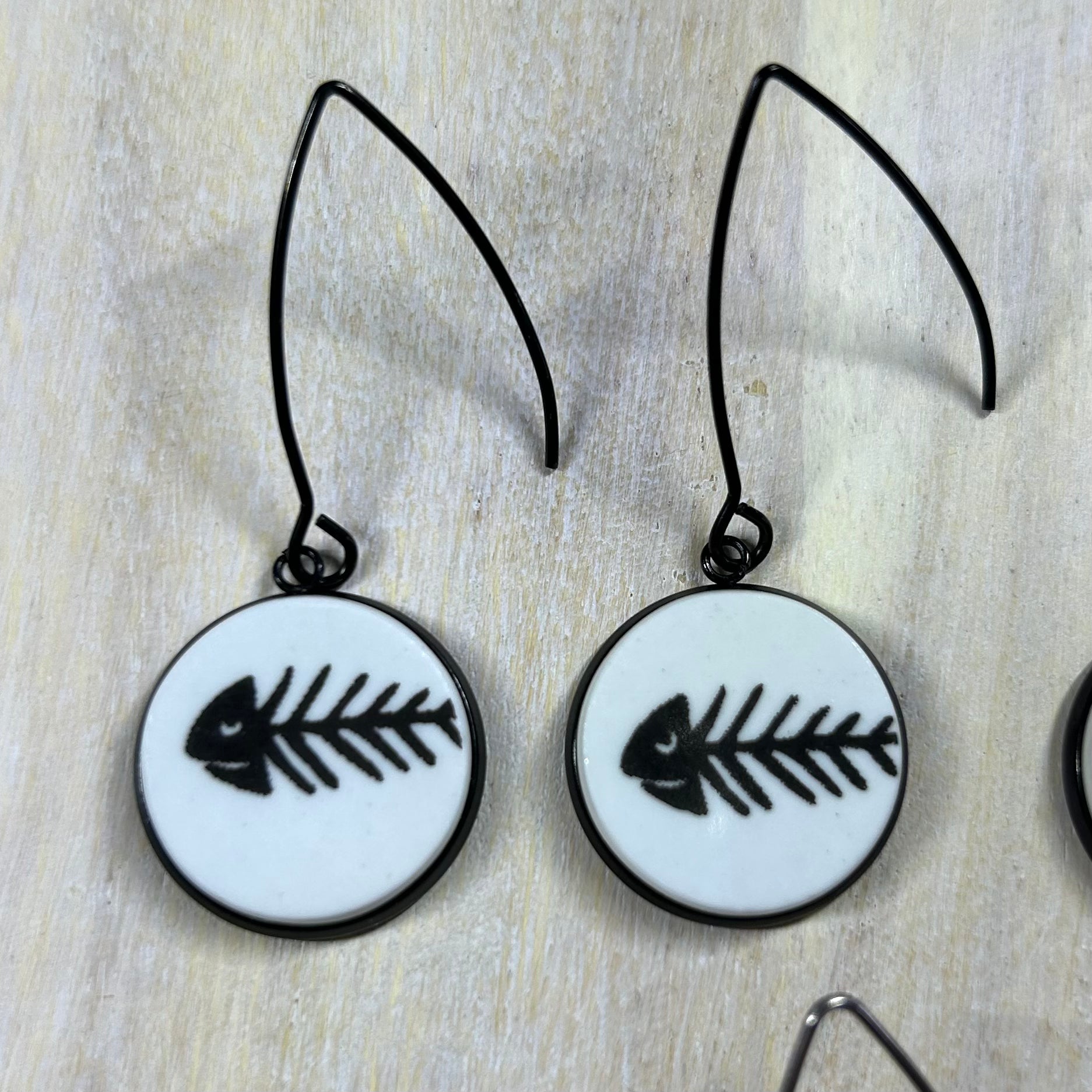 Fish Bones Dangly Earrings