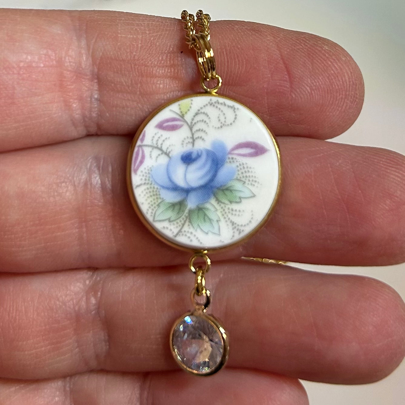 1989-98 Royal Albert ‘Blue Blossom’ Pendant Necklace Y