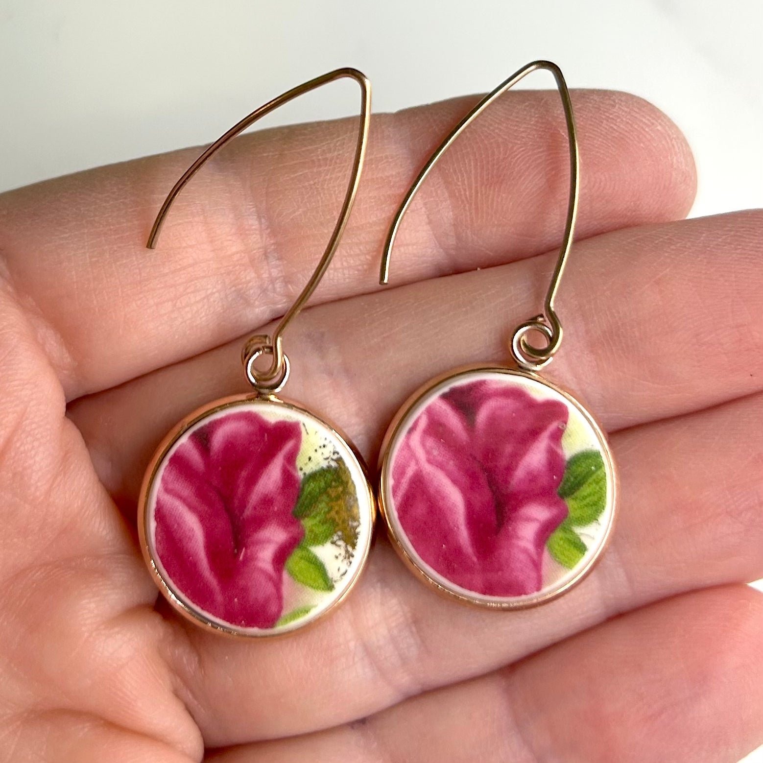 1962 Royal Albert ‘Old Country Roses’ Dangly Earrings