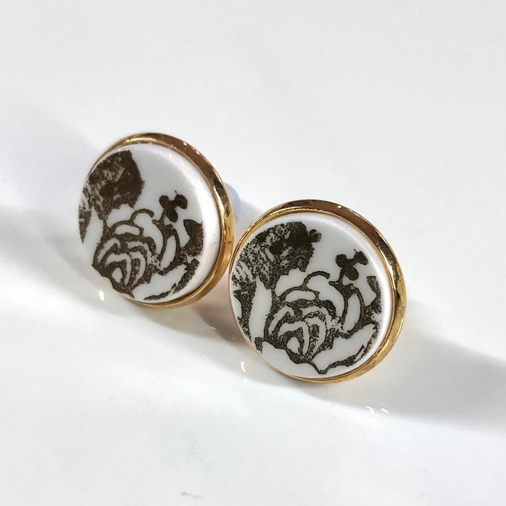 1950’s Royal Standard Gold Floral Studs Earrings