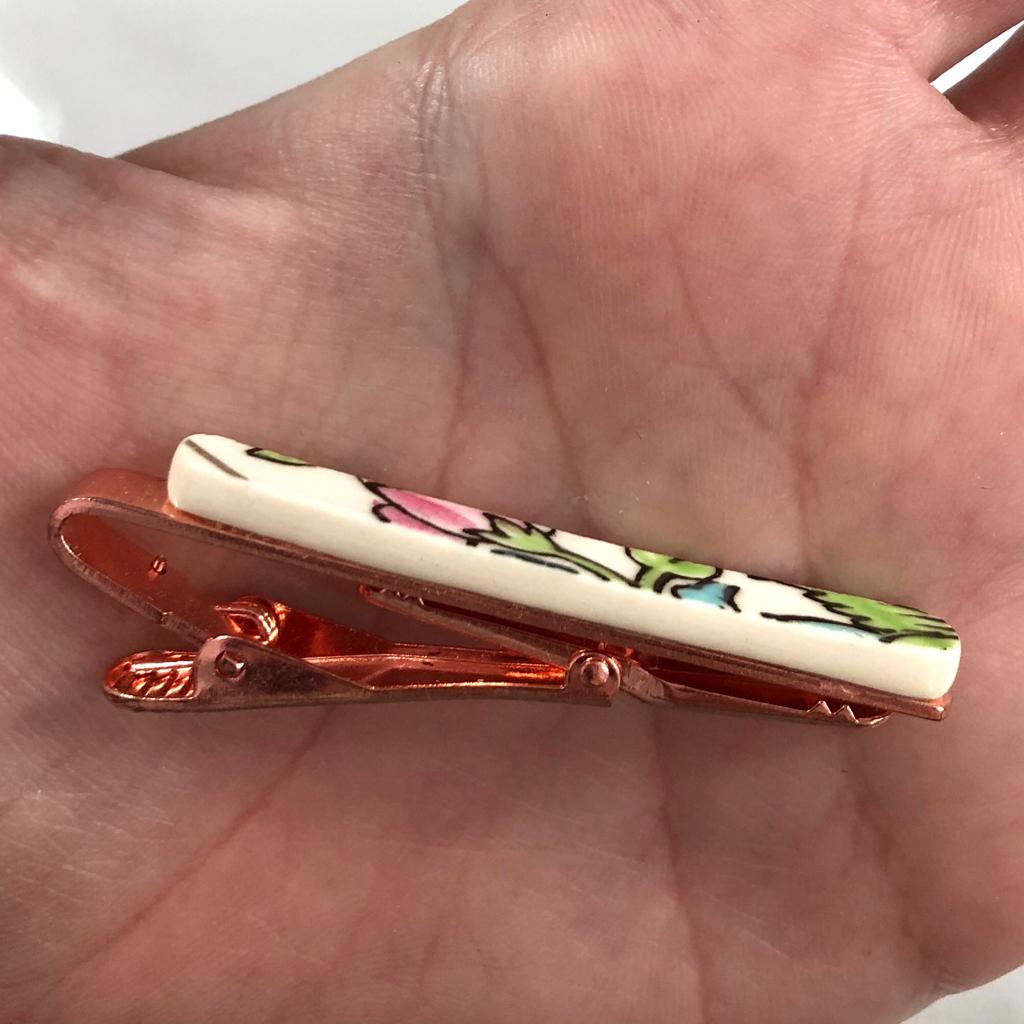 1940’s Alfred Meakin ‘Bengal Tree’ Tie Bar Clip Rose Gold